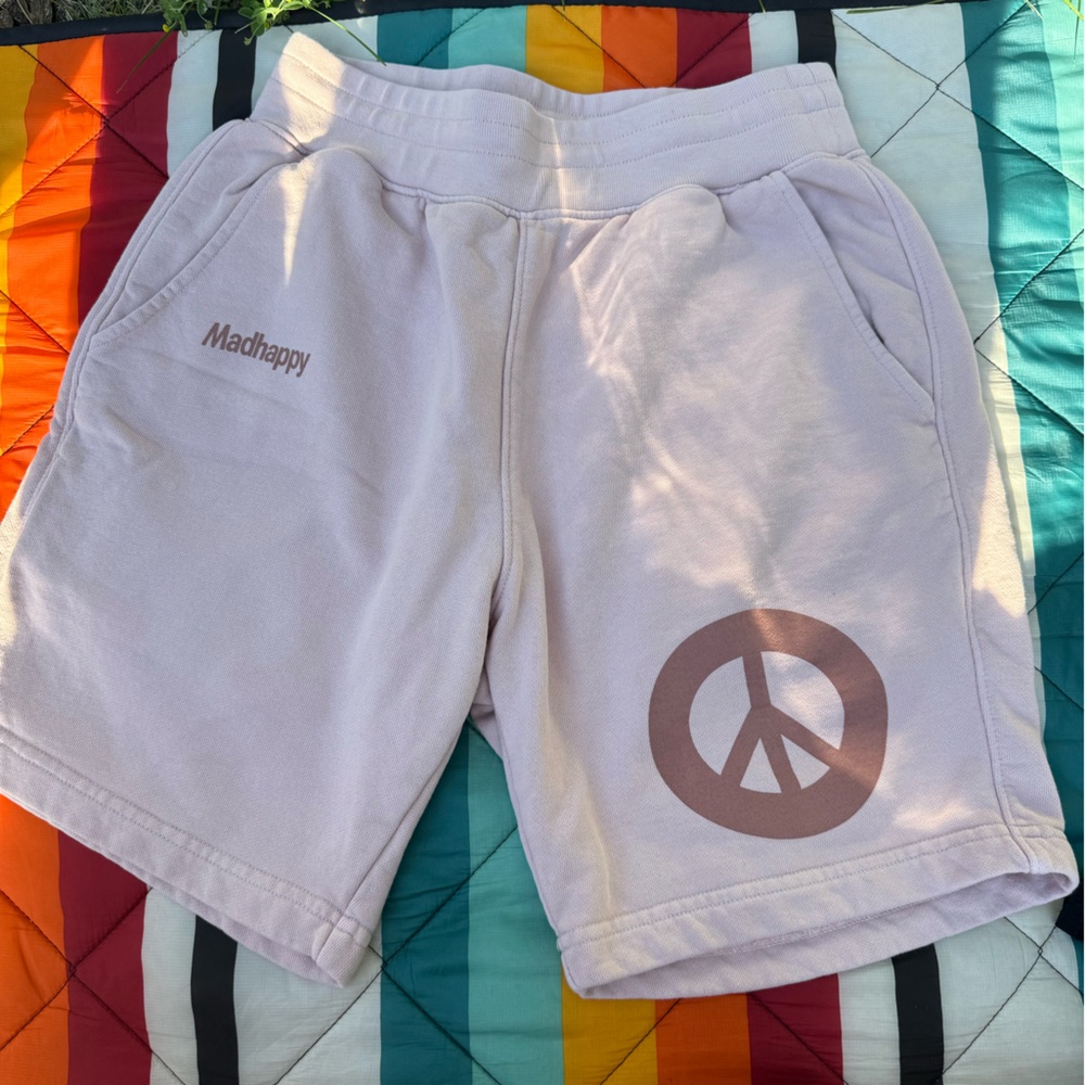 NWOT Madhappy Peace Sign Shorts - Light pink